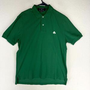 Smathers & Brandon Mens Cotton Needlepoint Short Sleeve Green Clover Polo Size M